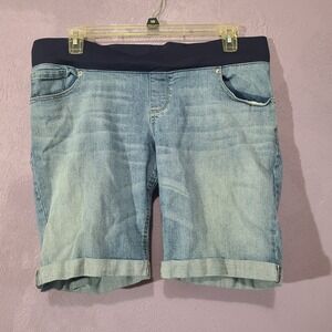 Great Expectations Maternity Jean Shorts Womens XL 16 18 Light Wash Denim Cuffed